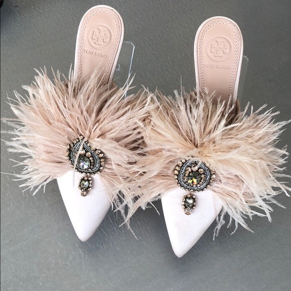 In search of Tory Burch Elodie Feather Mule shoes - Picture 4 of 6